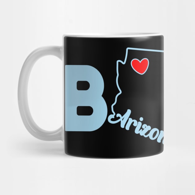 Arizona Born with State Outline of Arizona in the word Born by tropicalteesshop